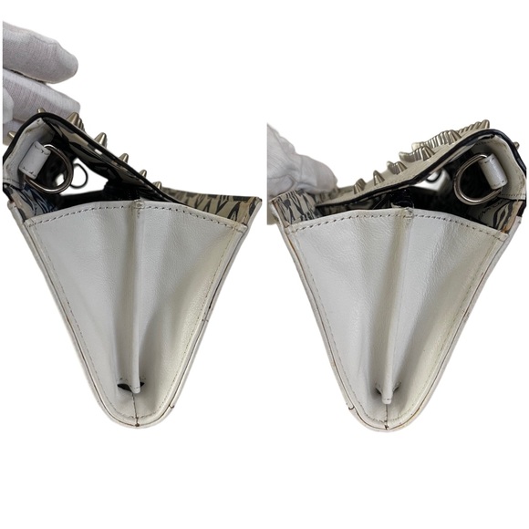 🎉Poshiversary SALE🎉Rebecca Minkoff Studded White Leather Crossbody Wallet - Picture 12 of 17